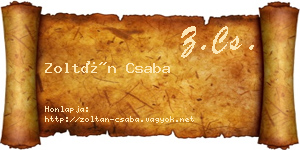 Zoltán Csaba névjegykártya