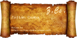 Zoltán Csaba névjegykártya