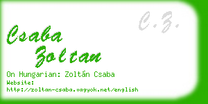 csaba zoltan business card